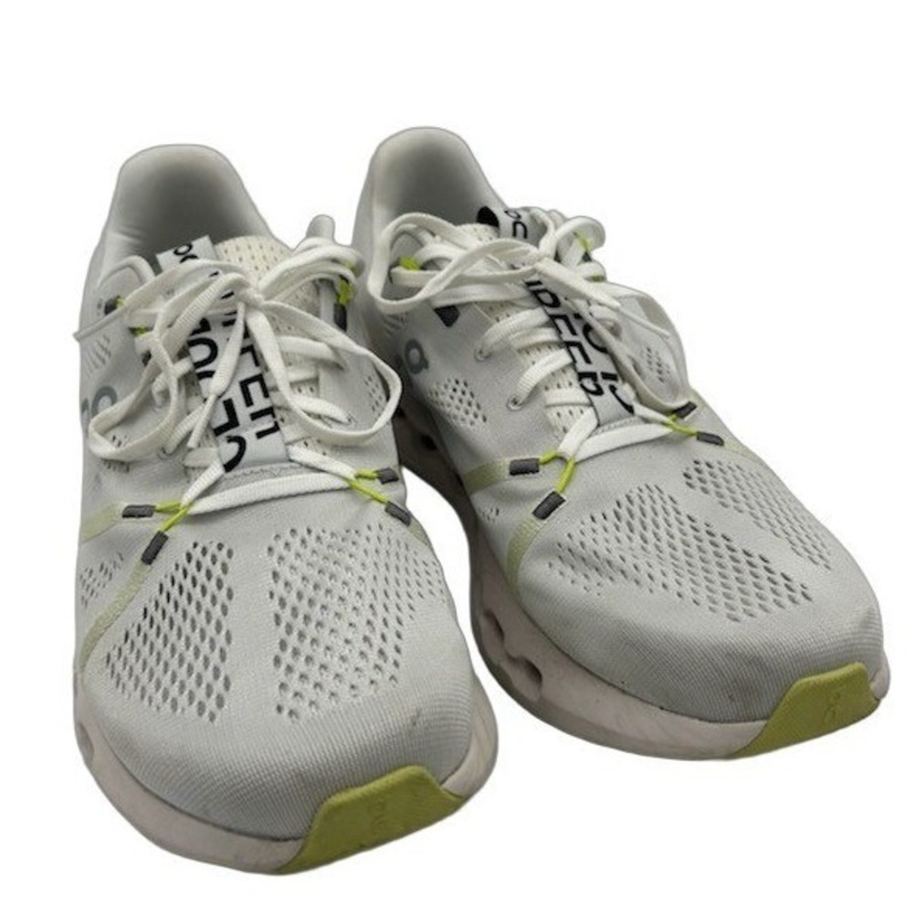 On Cloudsurfer Running Shoes Men's Size 13 M White Grey Neon Green Lightweight